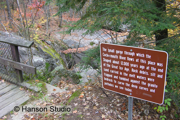 Newfound Lake, NH - Sculptured Rocks Sign